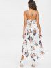 Robe Dos Nu à Ourlet Asymétrique et Imprimé Floral -  