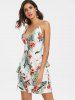 Robe en Camisole Superposée et à Imprimé Tropical -  