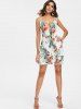 Robe en Camisole Superposée et à Imprimé Tropical -  