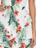 Robe en Camisole Superposée et à Imprimé Tropical -  