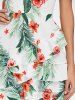 Tropical Print Cami Straps Layered Dress -  