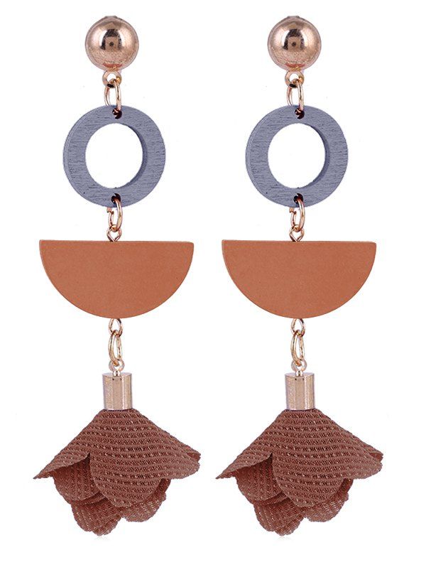 

Geometric Floral Decorative Party Drop Earrings, Coffee