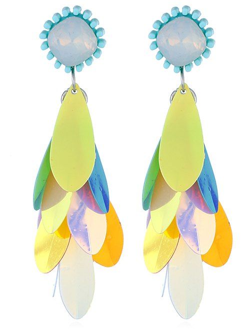 

Vintage Sequins Fringe Dangle Drop Earrings, Multi