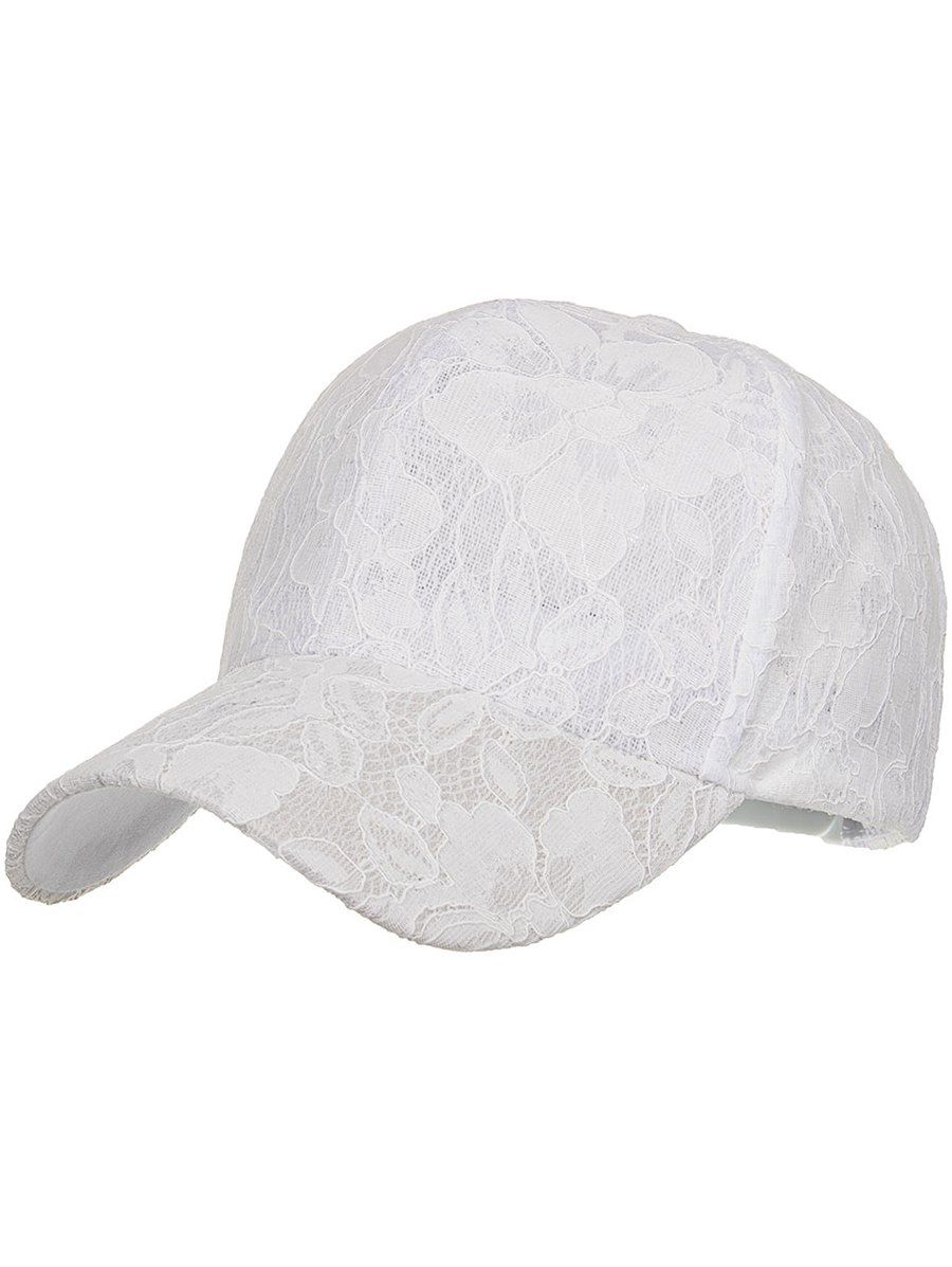 

Vintage Floral Lace Decorative Baseball Cap, White