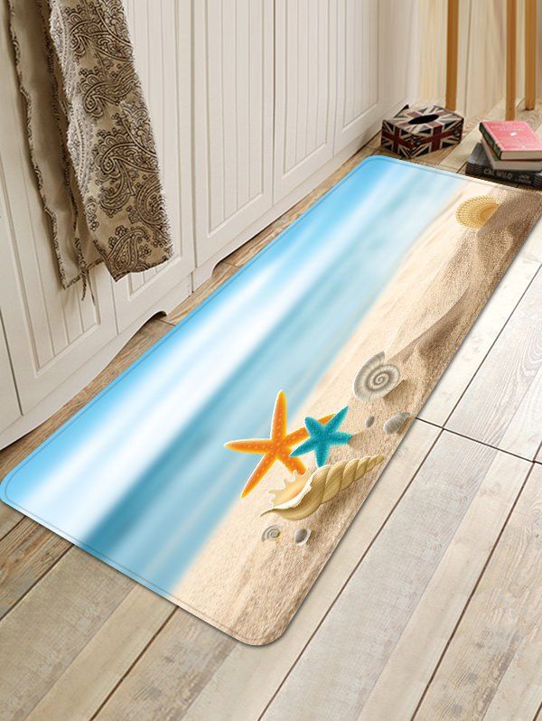 

Beach Scenery Print Antiskid Floor Rug, Multi