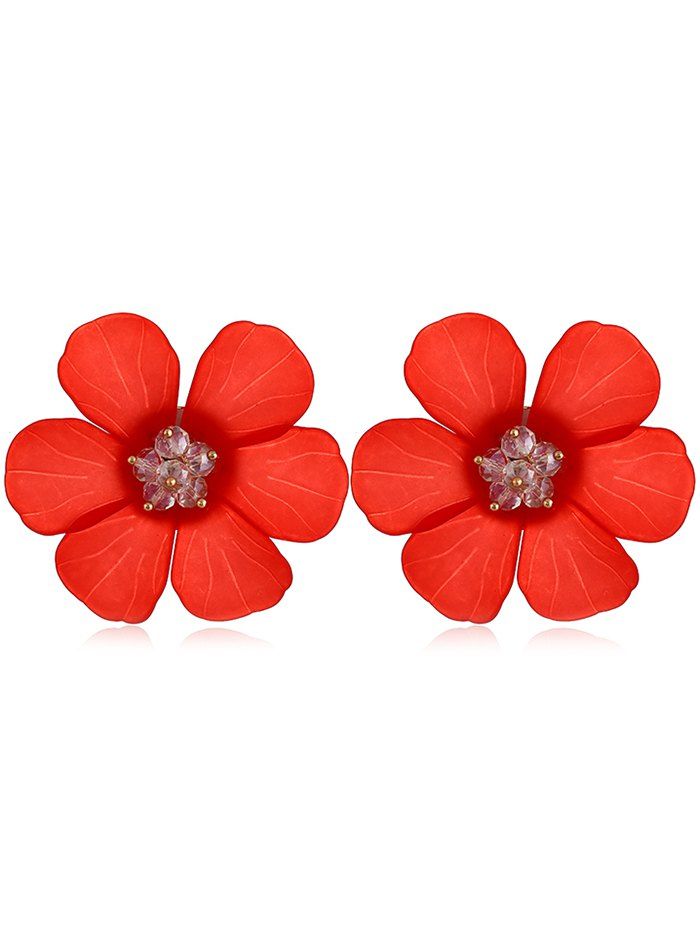 

Unique Flower Acrylic Stud Earrings, Red