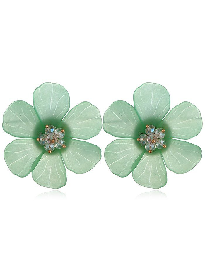 

Unique Flower Acrylic Stud Earrings, Cyan opaque