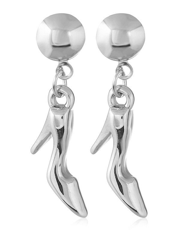 

High-heeled Shoes Designed Dangle Earrings, Silver