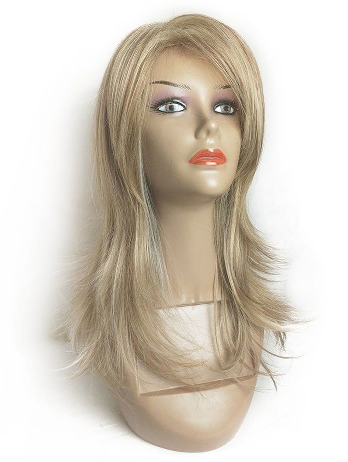 

Long Side Bang Natural Straight Colormix Synthetic Wig, Multi