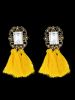 Vintage Faux Gem Decorative Fringed Earrings -  