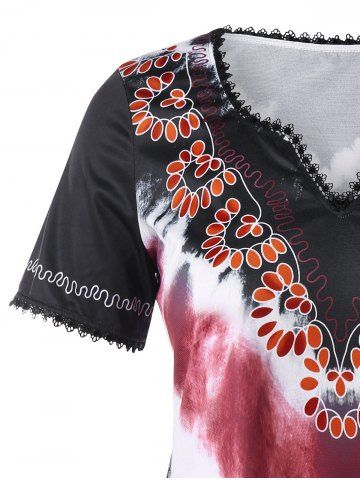 

Plus Size Tie Dye Curved Hem T-shirt, Multi