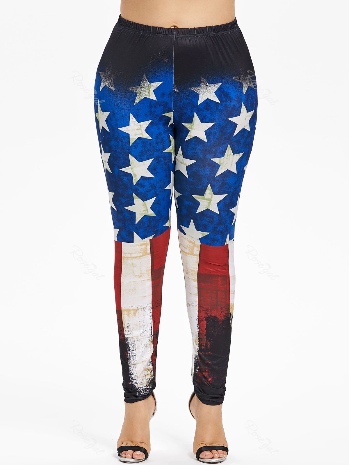 

Plus Size Splatter Paint American Flag Leggings, Multi