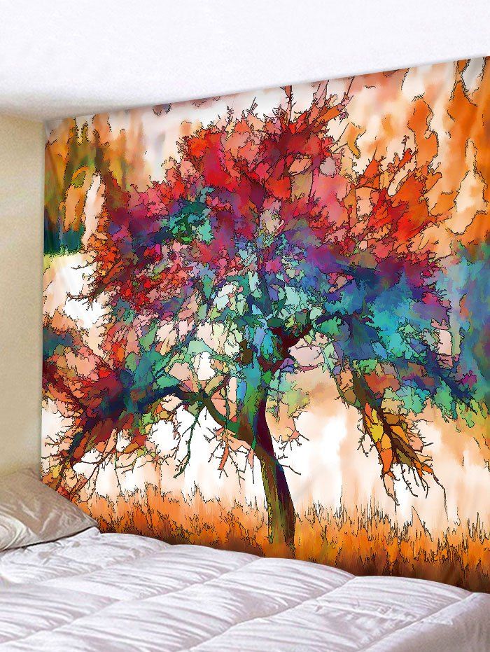 

Rainbow Tree Print Tapestry Wall Hanging Decor, Multi