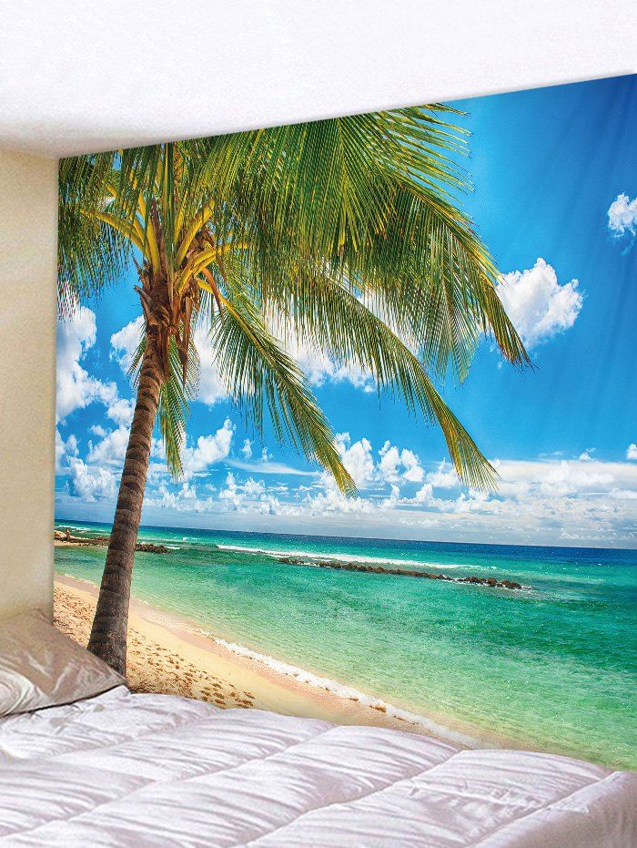 

Sky Palm Print Tapestry Wall Hanging Decoration, Multi