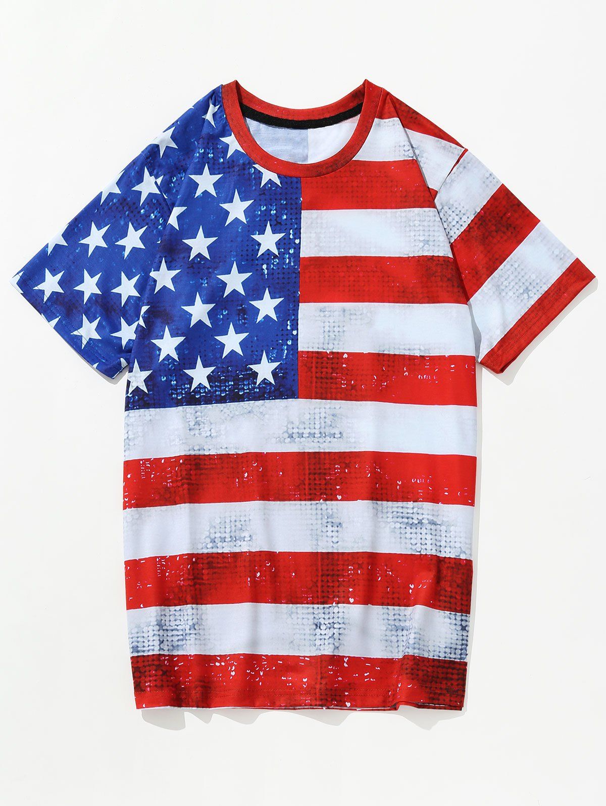 [30% OFF] 3D American Flag Printed T-shirt | Rosegal