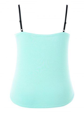 

Plus Size Lace Up Empire Waist Tank Top, Mint green