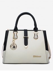 Heart Pendant Metallic Causal Handbag -  