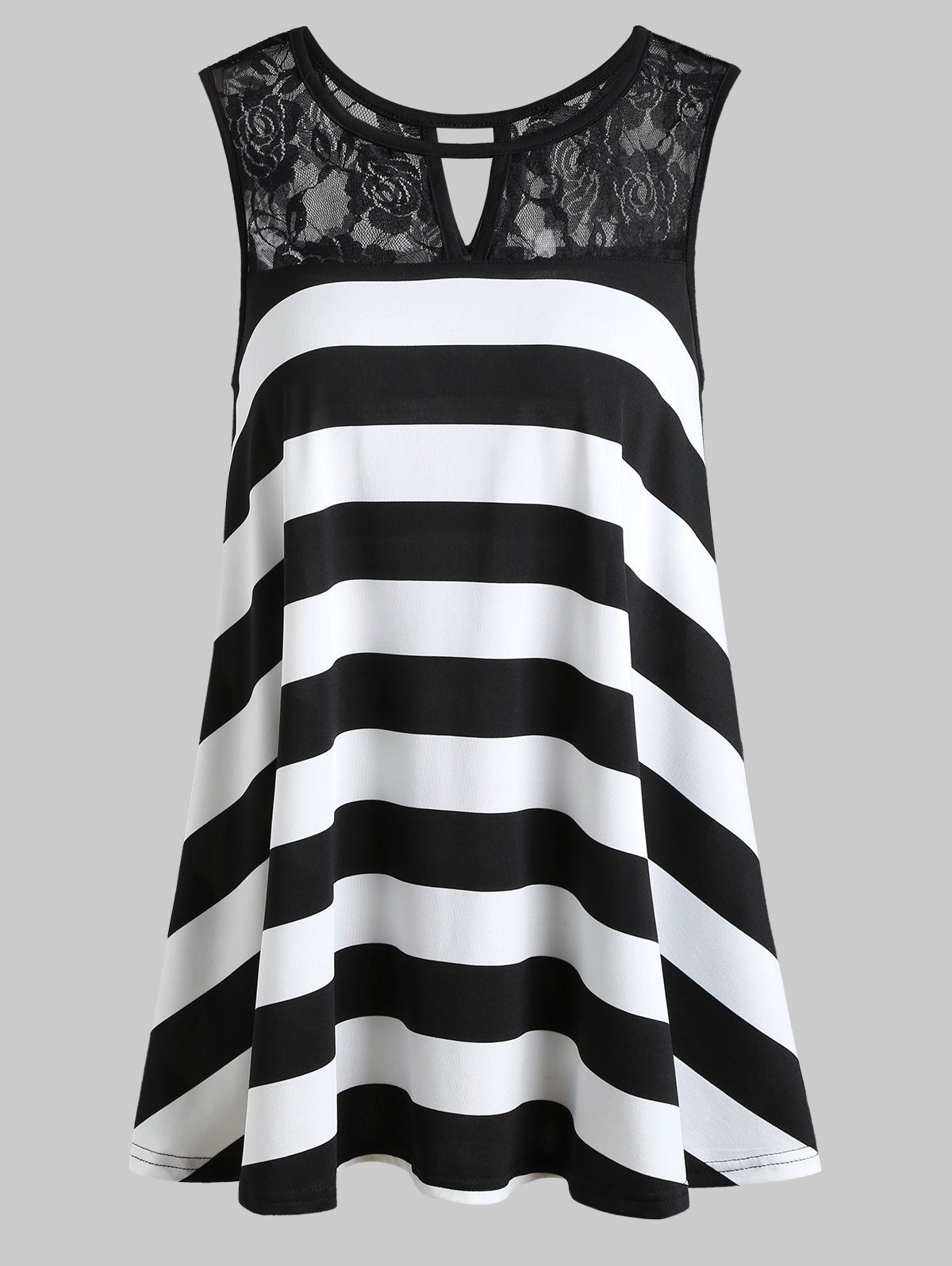 

Sleeveless Stripe T-shirt, White