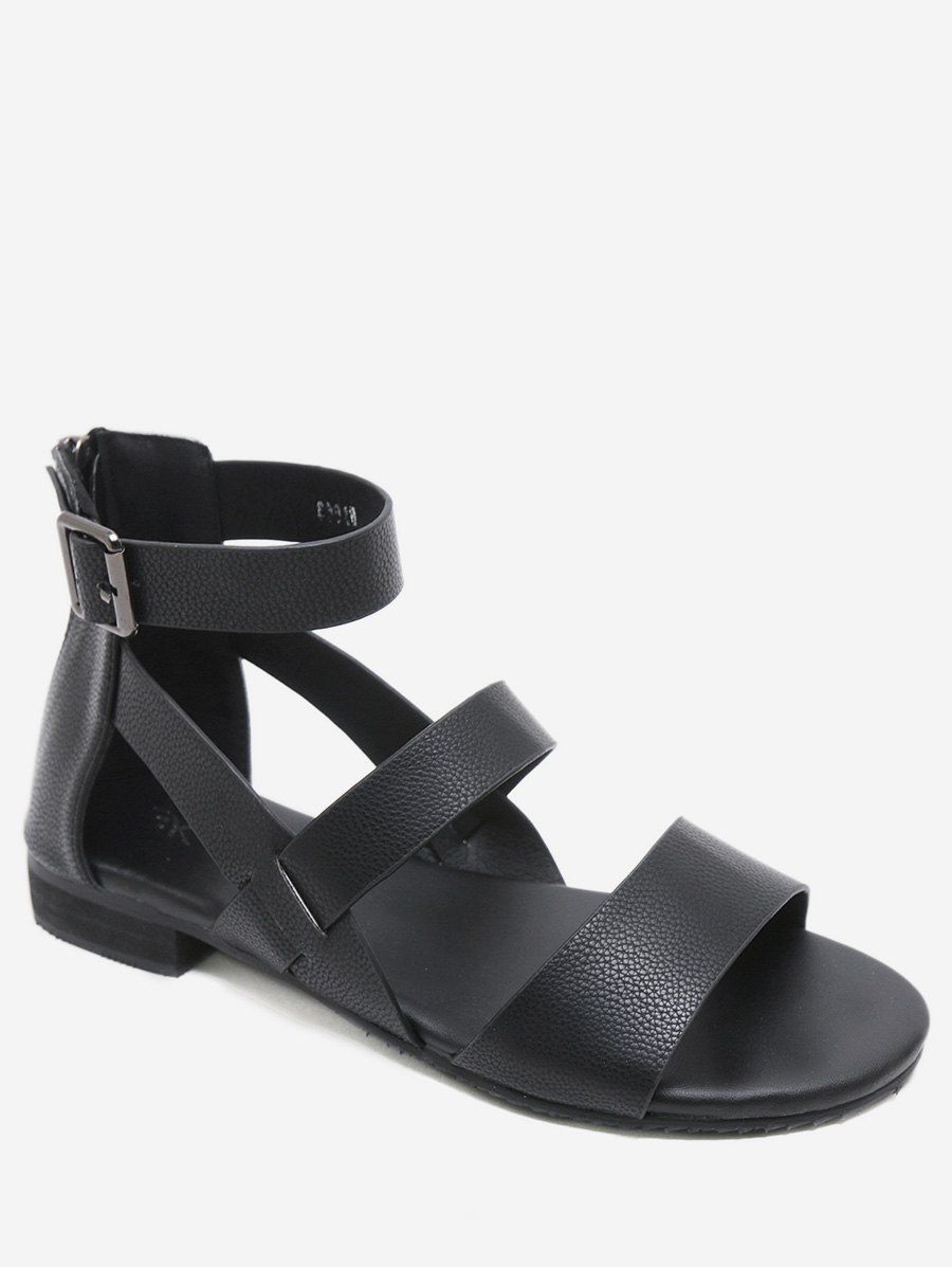 

Buckle Strap Casual Crisscross Outdoor Sandals, Black
