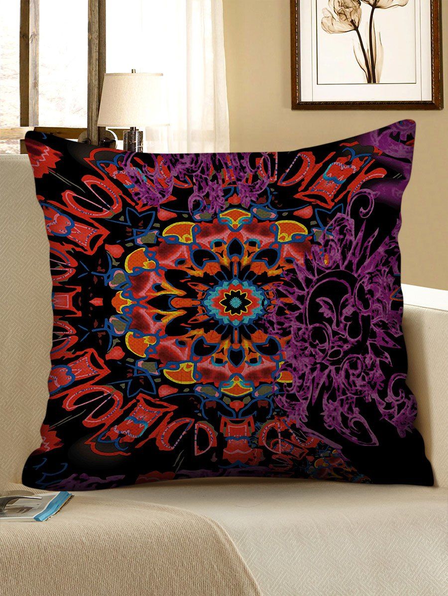 

Abstract Mandala Print Decorative Linen Sofa Pillowcase, Multi