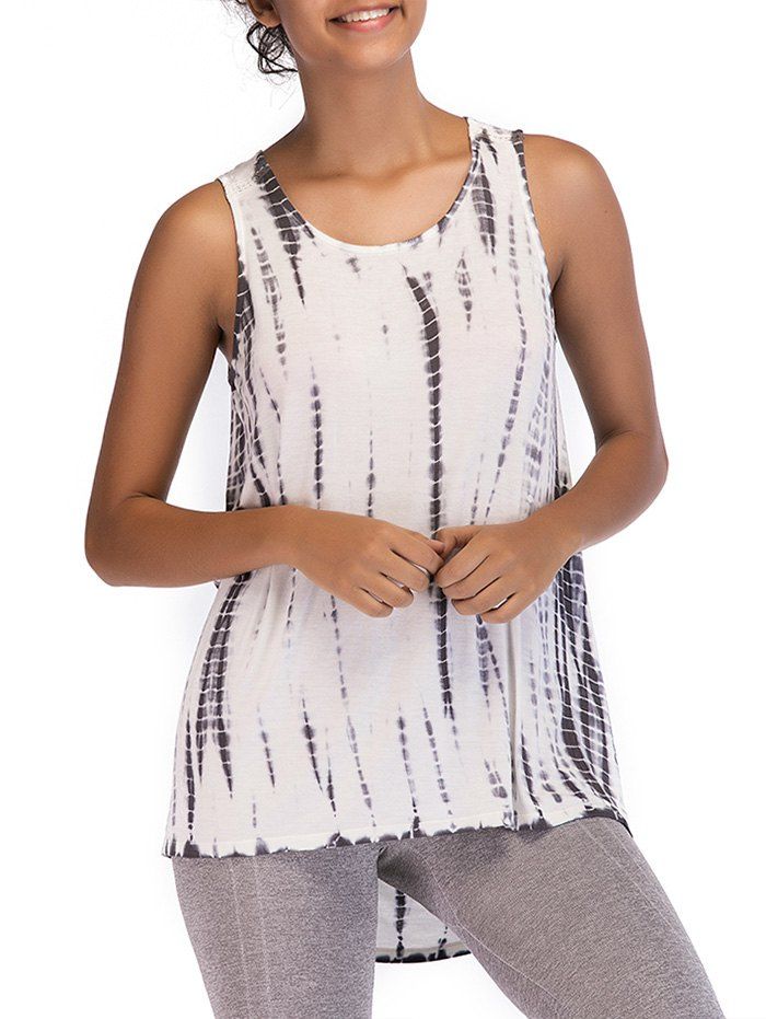 

Ombre Print Casual Sleeveless Top, Vampire gray