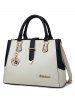 Heart Pendant Metallic Causal Handbag -  