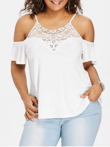 plus size white lace blouse