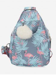 Multi Function Flamingo Print Chest Bag -  