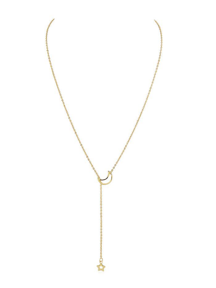 

Star Moon Decoration Chain Necklace, Gold