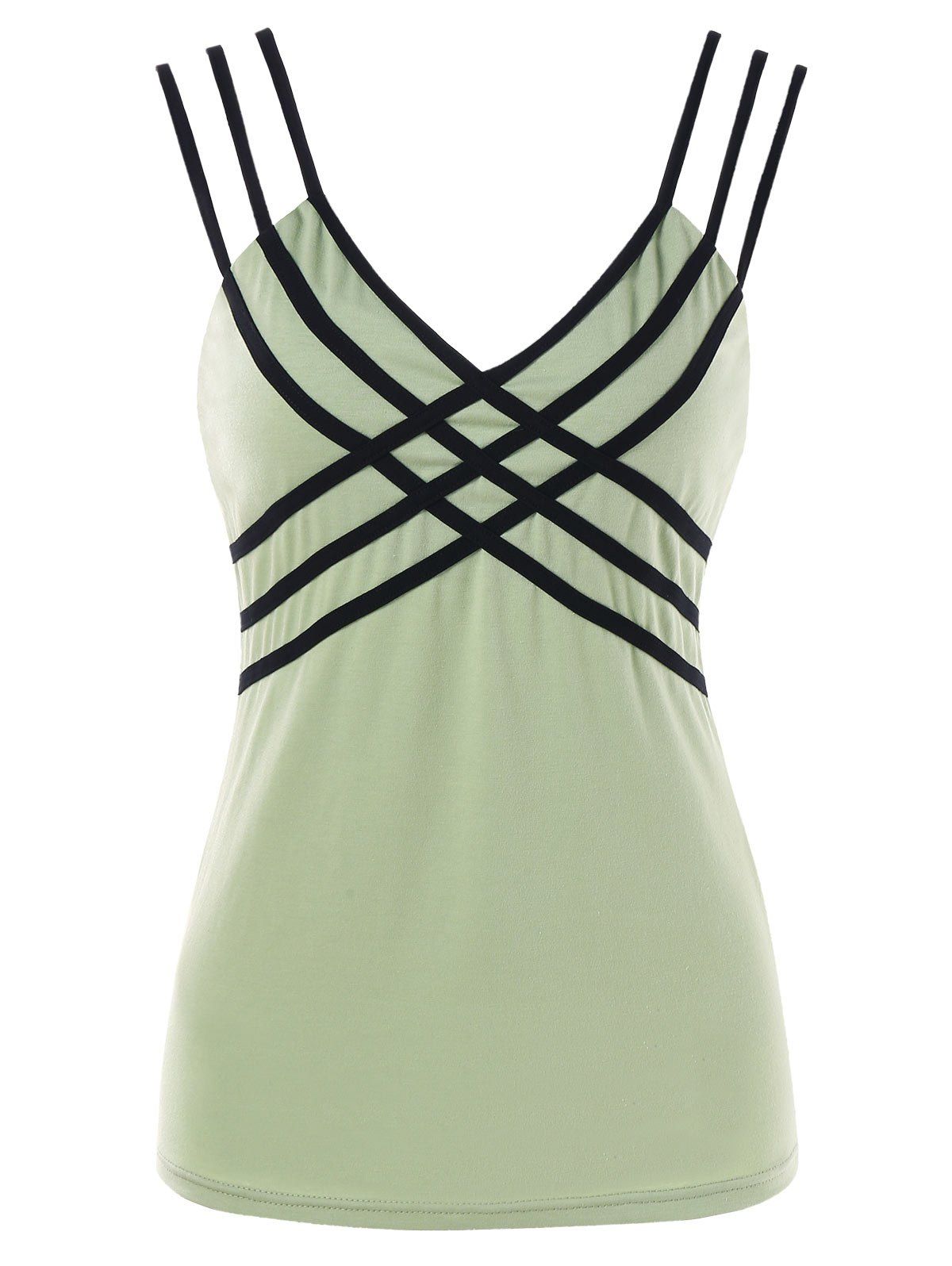 

Strappy V Neck Tank Top, Frog green