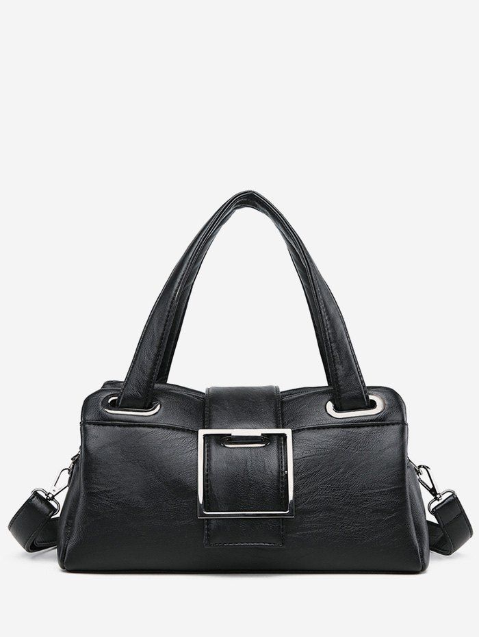 

PU Leather Minimalist Large Capacity Tote Bag, Black