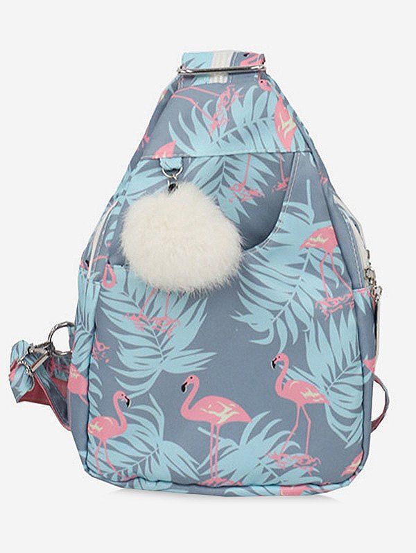 

Multi Function Flamingo Print Chest Bag, Baby blue