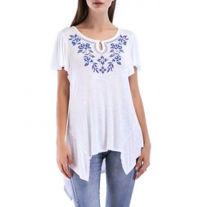 

Pleated Sleeve Asymmetrical Blouse, White