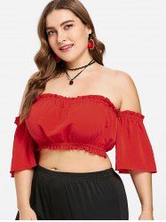 Haut Tube de Grande Taille avec Bordures à Volants -  