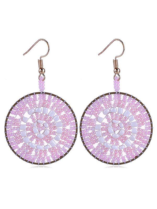 

Round Shaped Beads Decoration Hook Earrings, Cotton candy