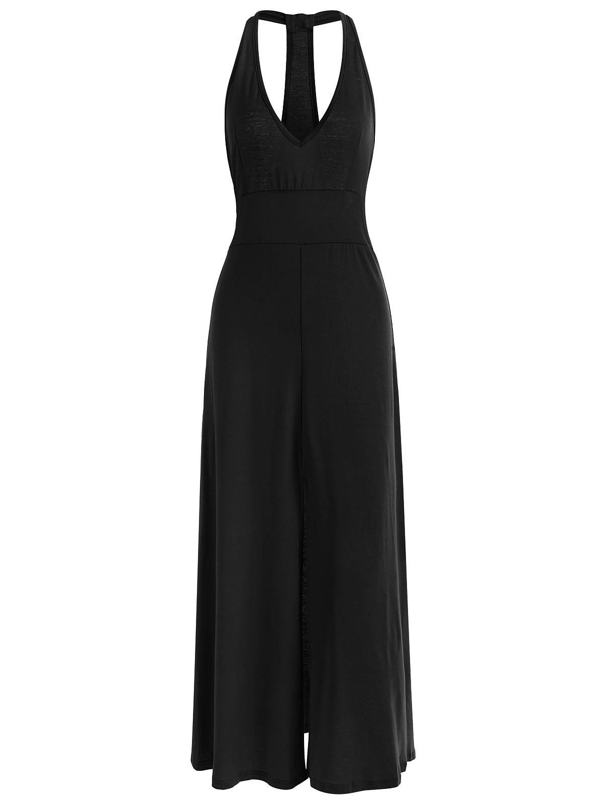 

Racerback Low Cut Maxi Dress, Black