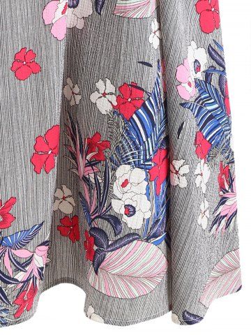 

Floral Stripe A Line Dress, Multi