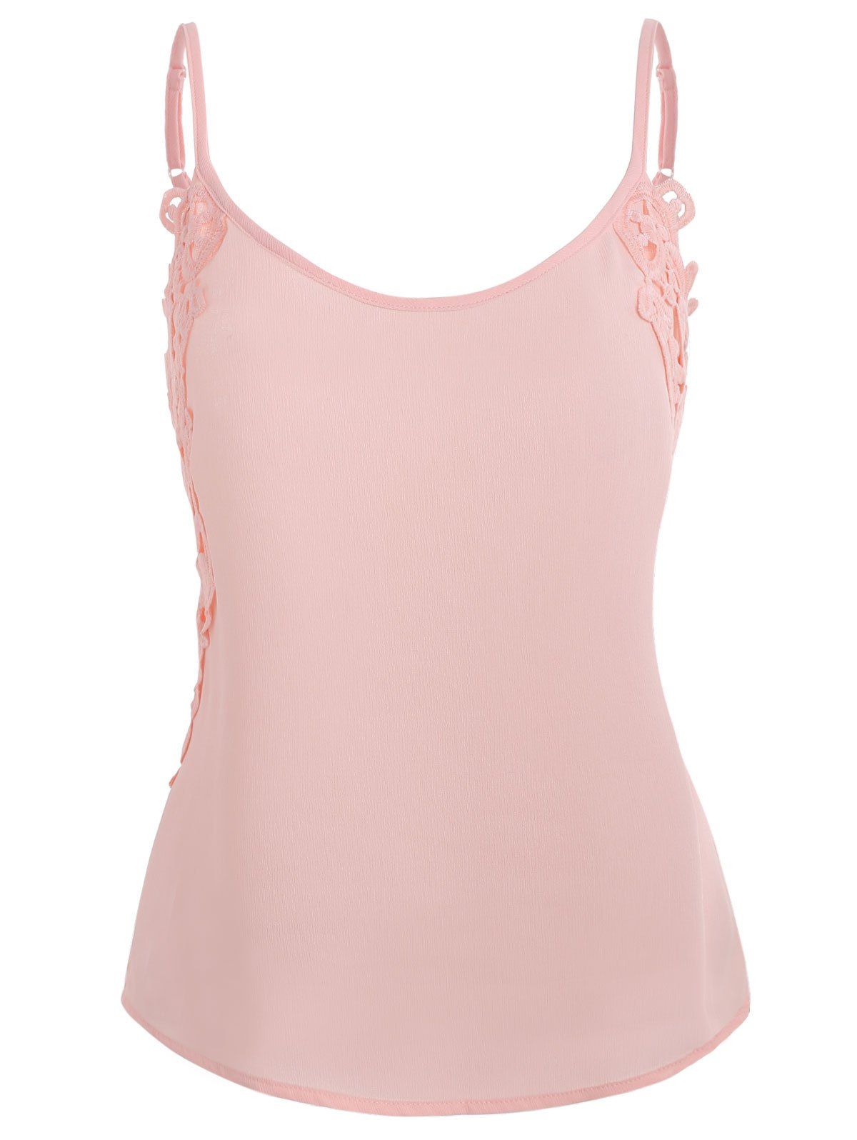 

Sides Applique Tank Top, Pink