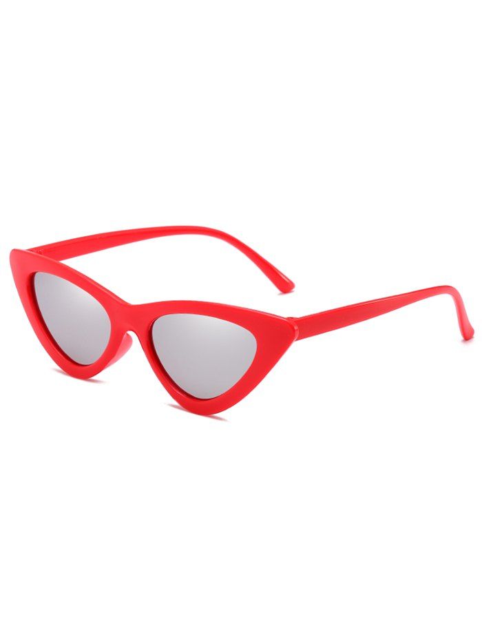

Unique Plastic Frame Flat Lens Catty Sunglasses, Platinum
