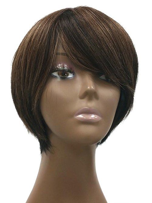 

Short Side Bang Straight Colormix Synthetic Wig, Multi