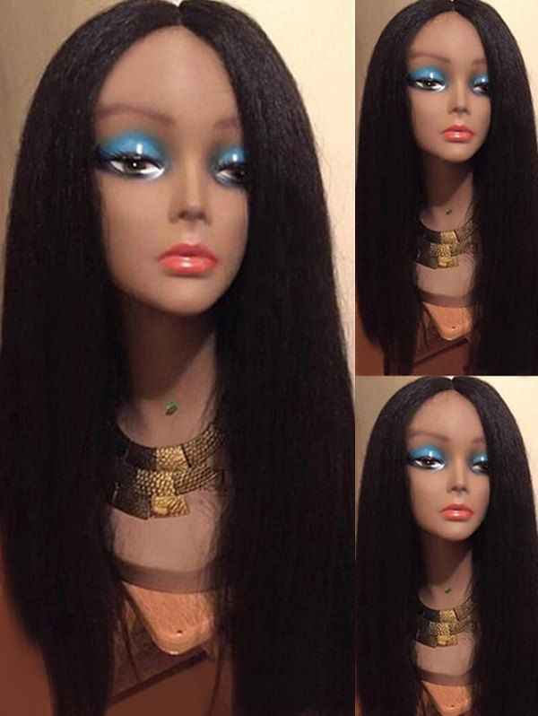 

Long Center Parting Straight Heat Resistant Synthetic Wig, Black