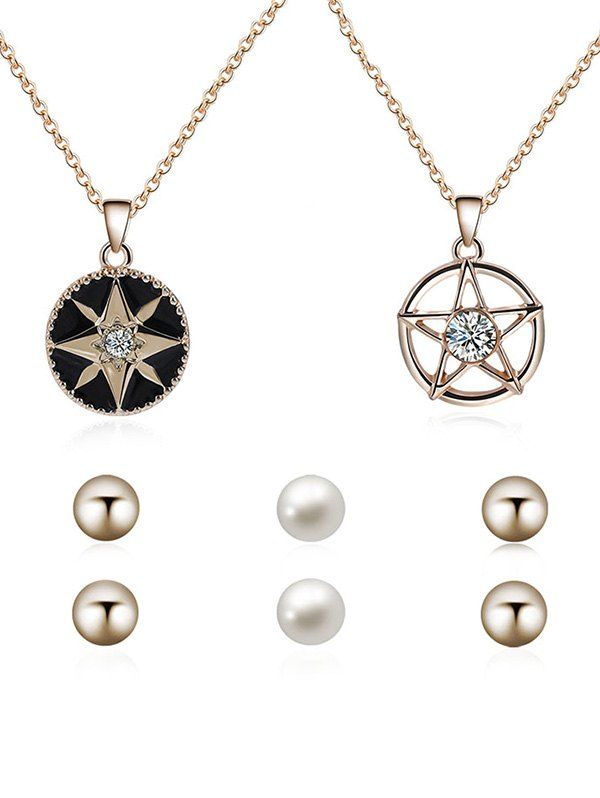 

Crystal Inlay Star Decorative Wedding Jewelry Set, Gold
