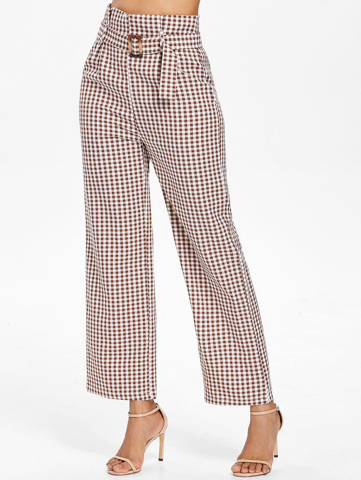 high waisted gingham pants