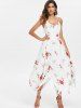 Maxi Robe Fleur Imprimée à Bretelle Echarpe -  