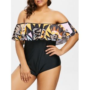 

Plus Size Off Shoulder Swimsuits One Piece Swimsuits, Black