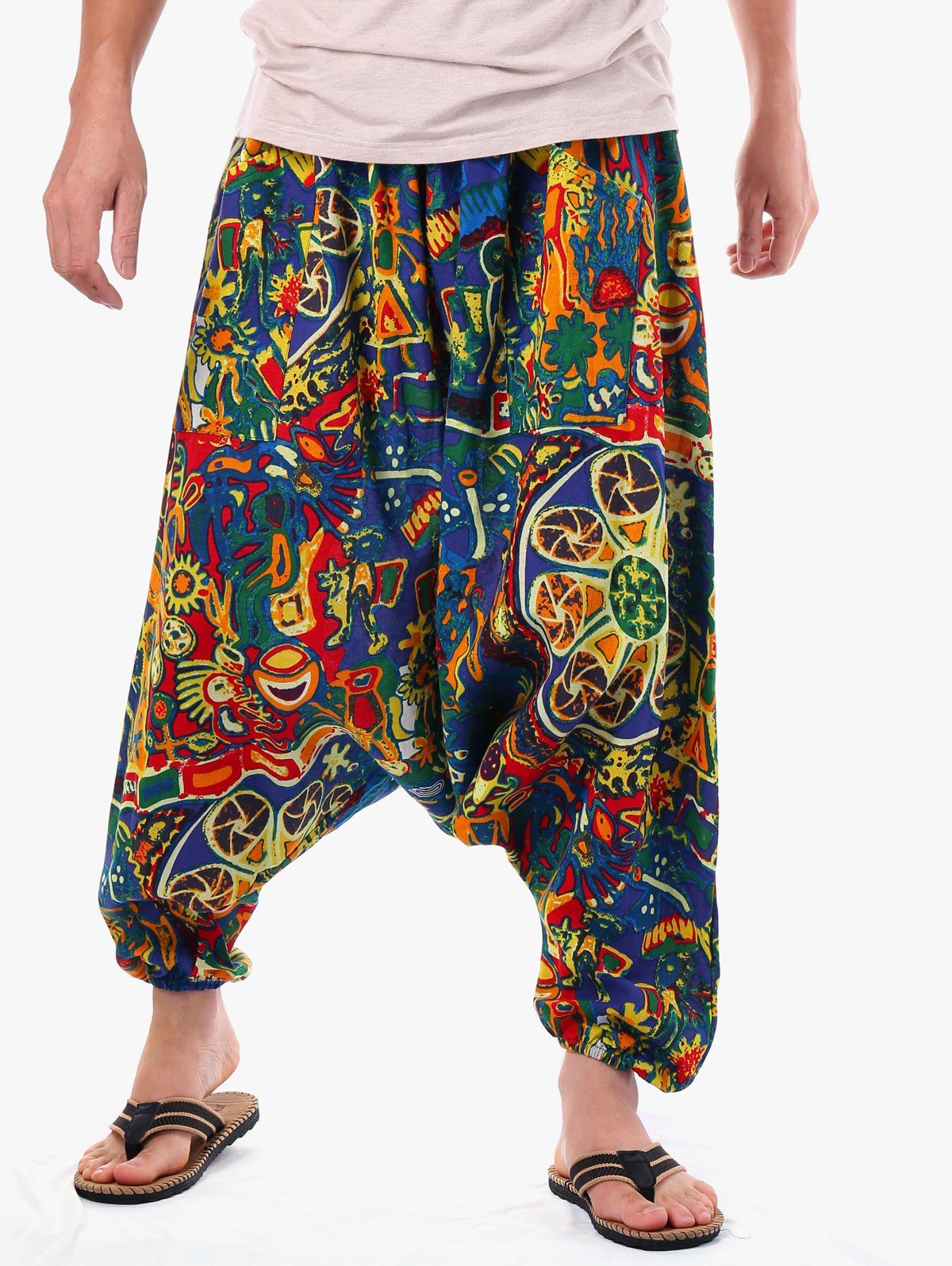 

Casual Retro Abstract Print Harem Pants, Multi