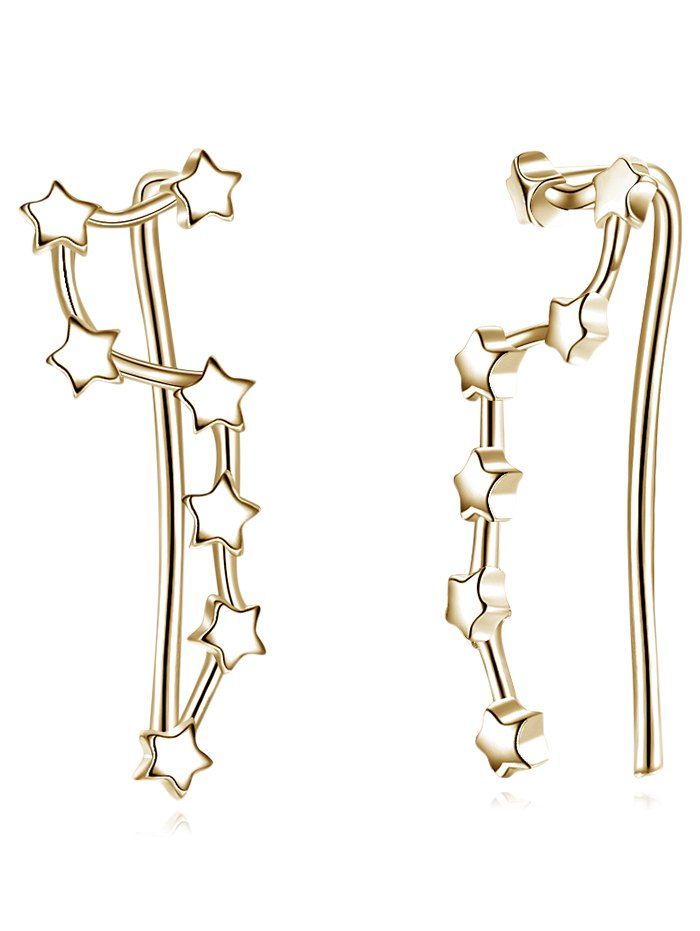 

Silver Star Decorative Party Earrings, Champagne gold