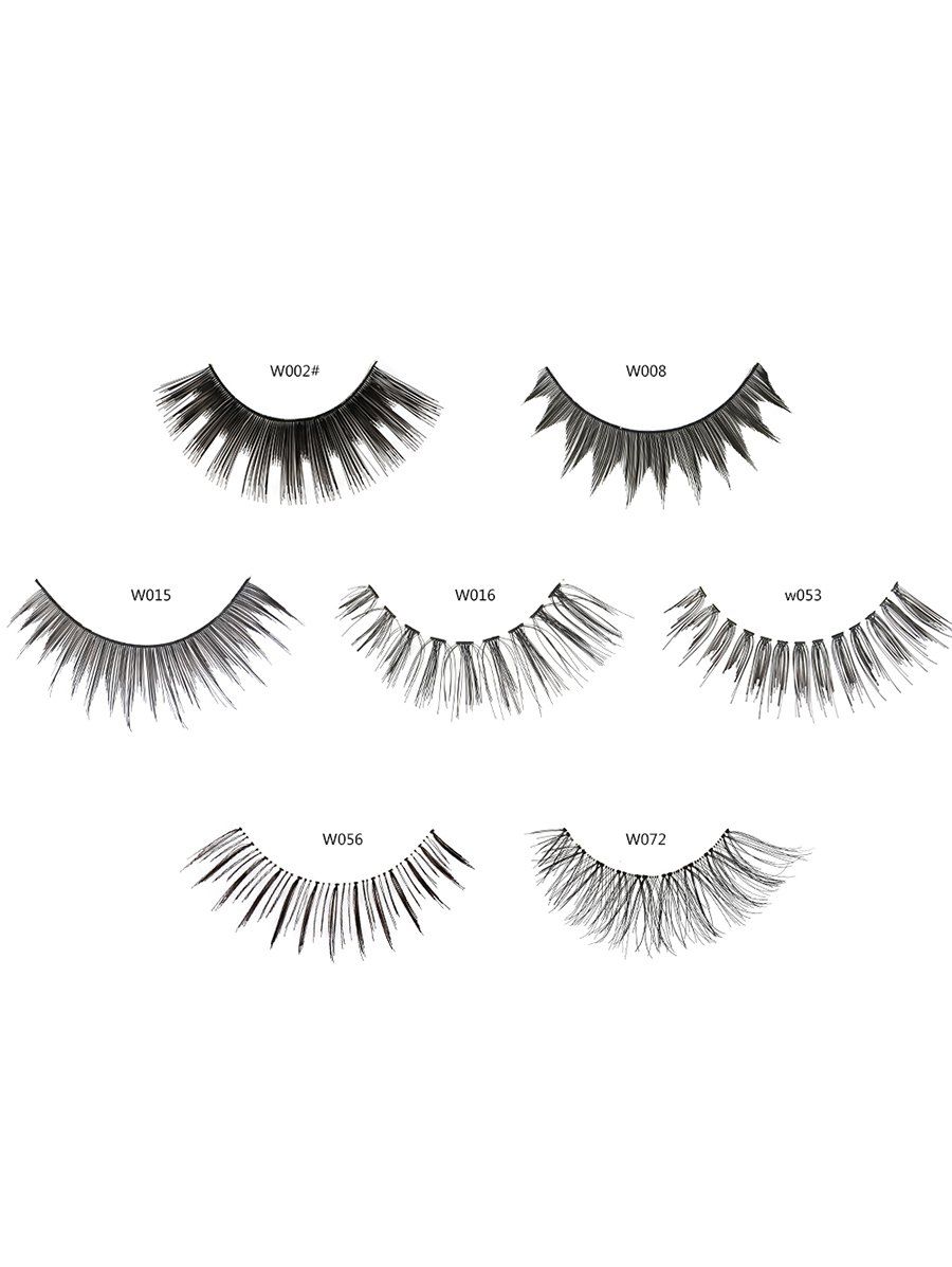 

Professional 7Pcs Handmade Natural Volumizing Curling Fake Eyelashes, Black