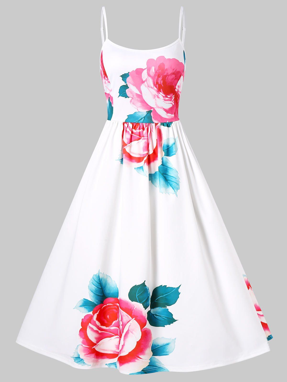 

Vintage Floral Pin Up Dress, White