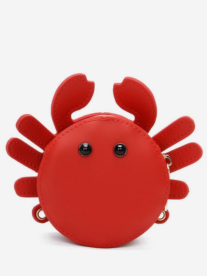 

Metal Chain Crab Shaped Leisure Crossbody Bag, Red
